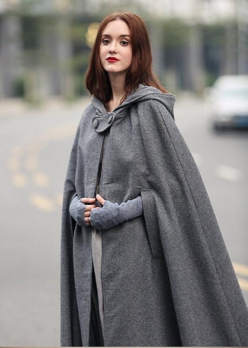 Hooded Shawl Extended Cape Coat | Versatile 5-Color Hooded Shawl Poncho