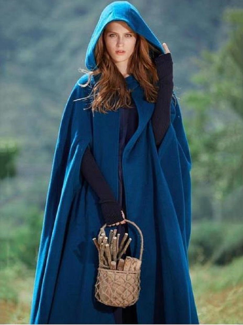 MOA088 Hooded Shawl Extended Cape Coat - Mariam's Collection