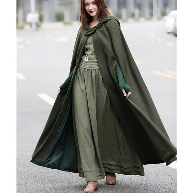 MOA088 Hooded Shawl Extended Cape Coat - Mariam's Collection