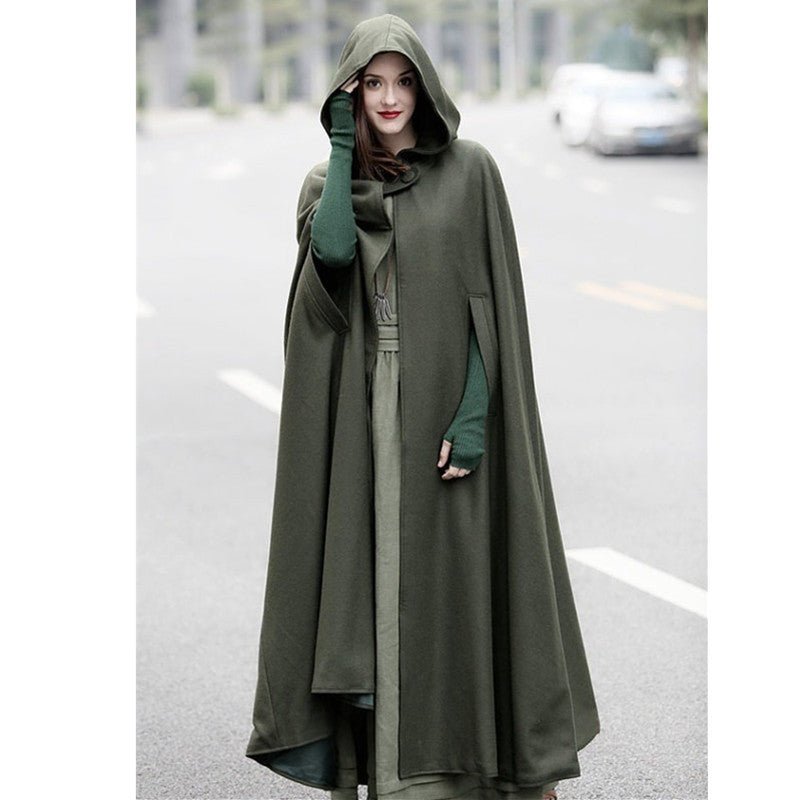 MOA088 Hooded Shawl Extended Cape Coat - Mariam's Collection