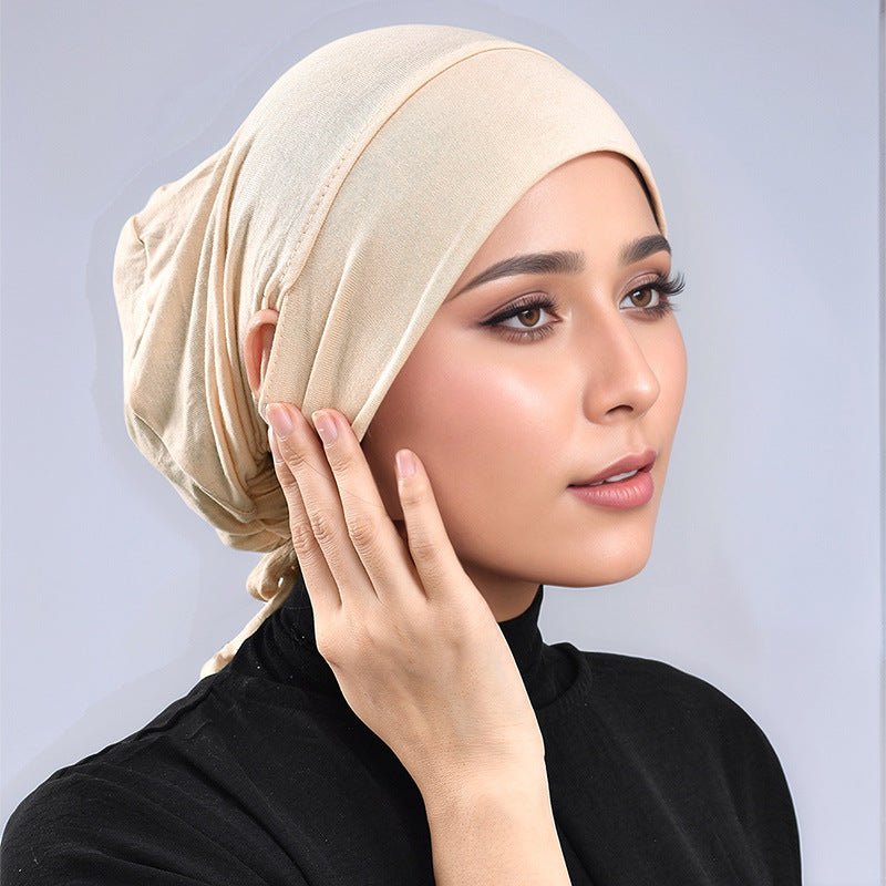 Modal Elasticated Strappy Cap Adjustable Hijab Bottom Cap (MH099) - Mariam's Collection