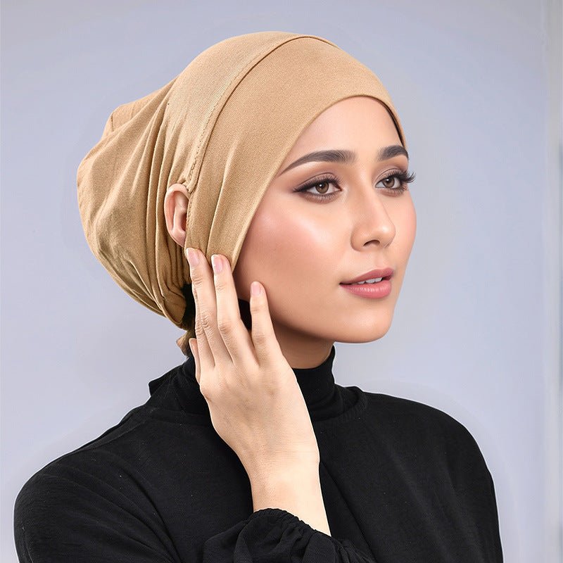 Modal Elasticated Strappy Cap Adjustable Hijab Bottom Cap (MH099) - Mariam's Collection