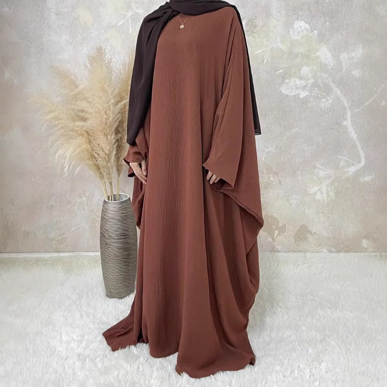 Modest Batwing Sleeve Loose Solid Color Maxi Abaya.(MA172) - Mariam's Collection