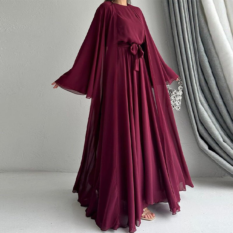 Modest Luxury Mesh Fabric A - Line Abaya(MOA232) - Mariam's Collection