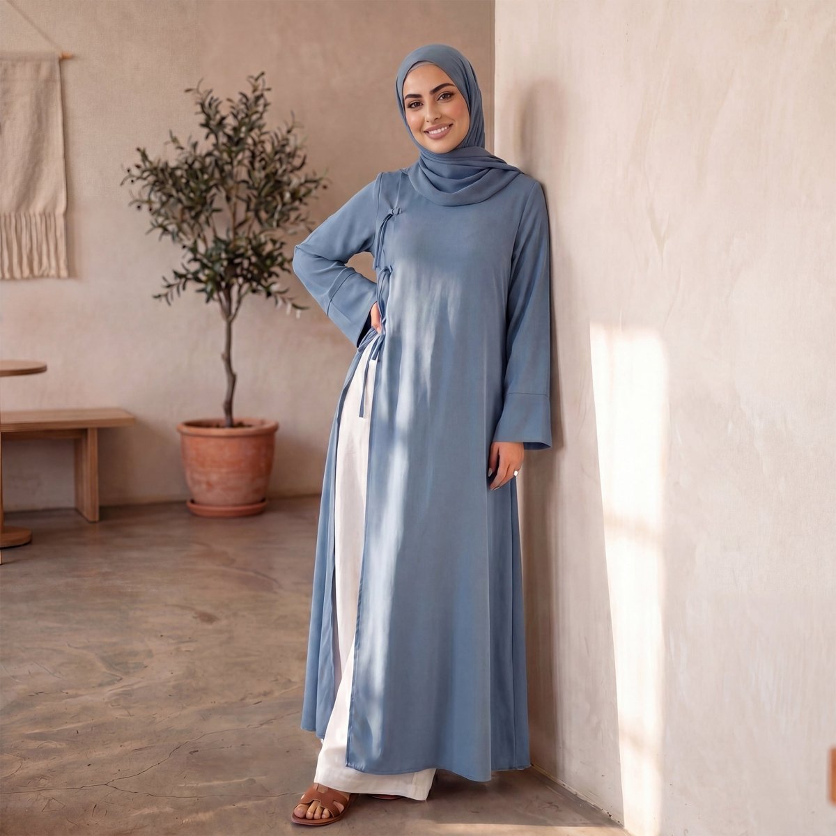 Modest Nida Longline Tunic Top(MS420) - Mariam's Collection