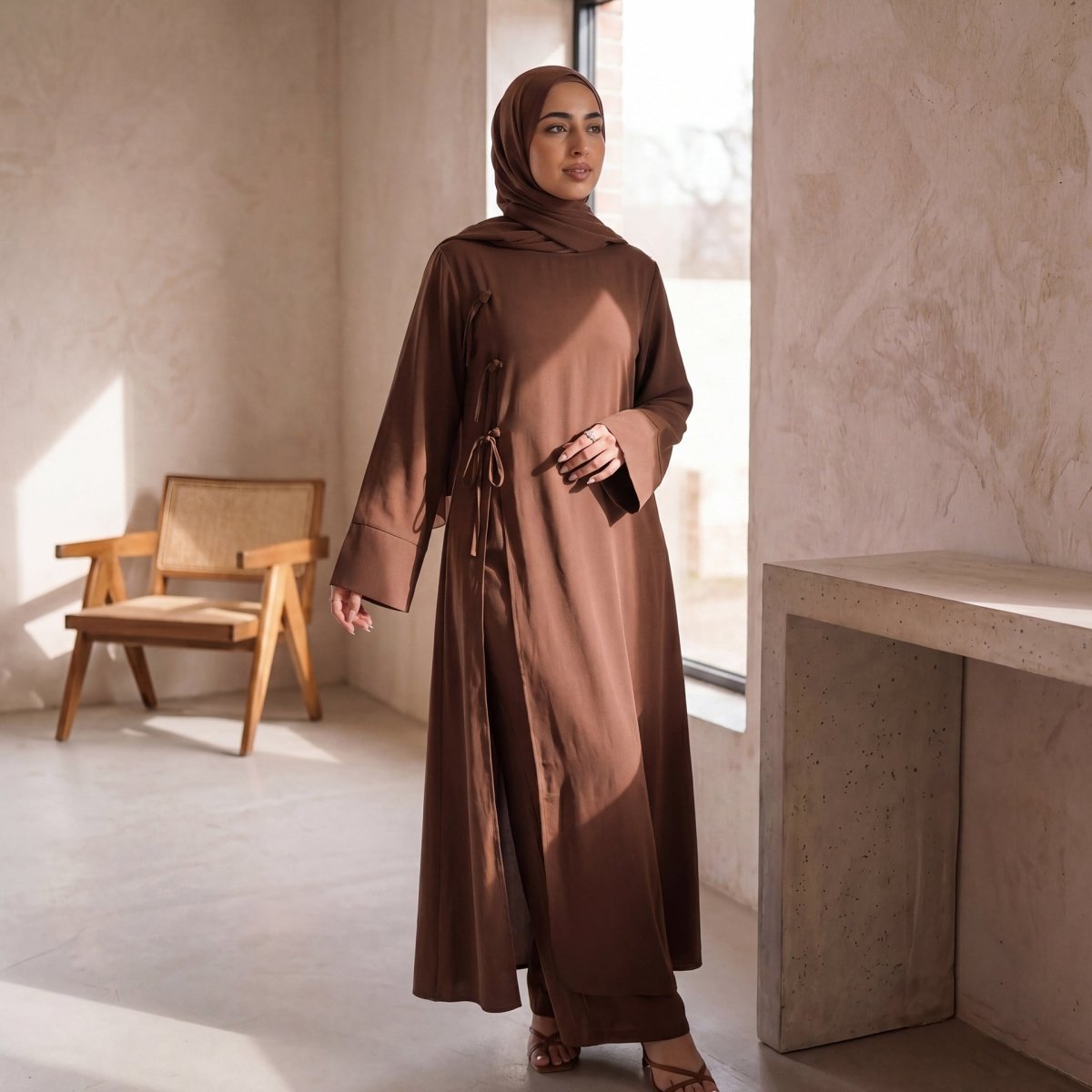 Modest Nida Longline Tunic Top(MS420) - Mariam's Collection