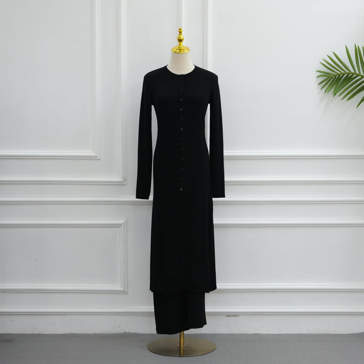 Modest Ribbed Knit Two-Piece Set(MS536) - Mariam's Collection