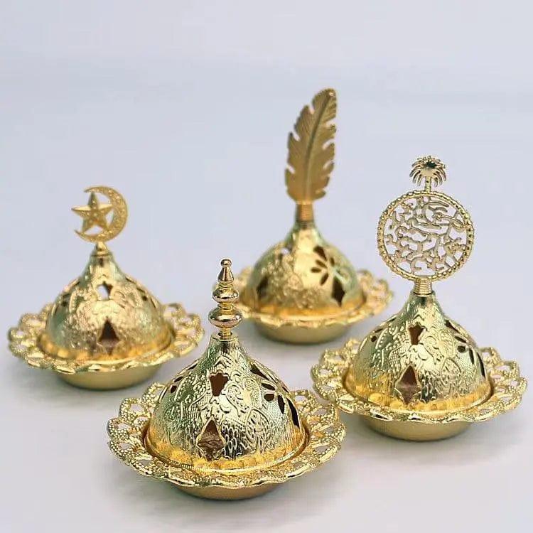 MR004 Ramadan decoration small Incense Burner Metal Iron Luxury Hollow - Mariam's Collection