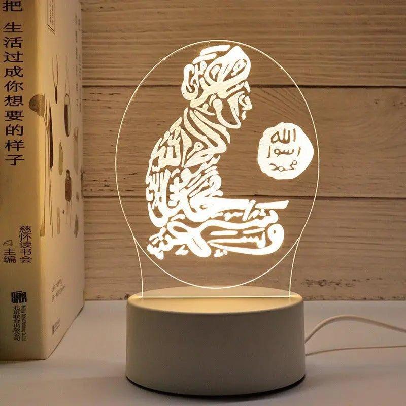 MR012 Ramadan 3D Led Night Light，USB 16 Color Change Remote Control Light - Mariam's Collection