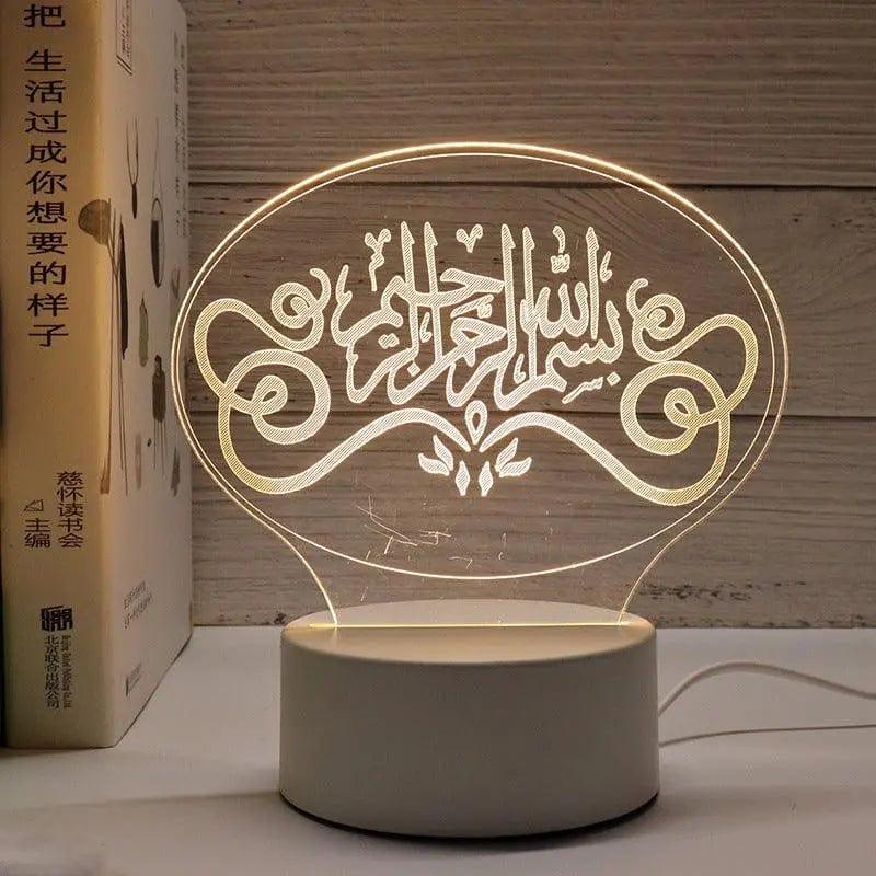 MR012 Ramadan 3D Led Night Light，USB 16 Color Change Remote Control Light - Mariam's Collection