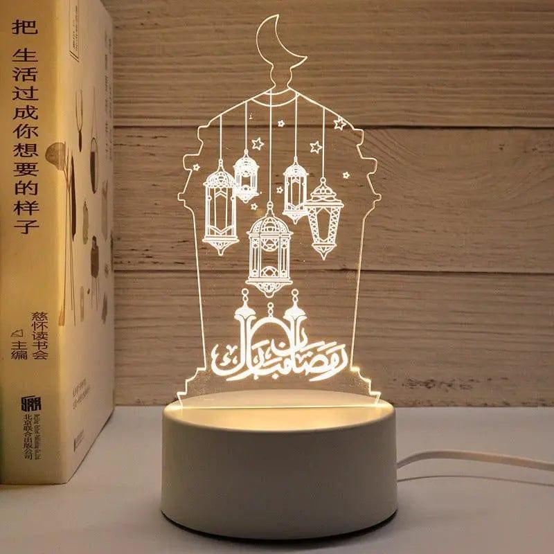 MR012 Ramadan 3D Led Night Light，USB 16 Color Change Remote Control Light - Mariam's Collection