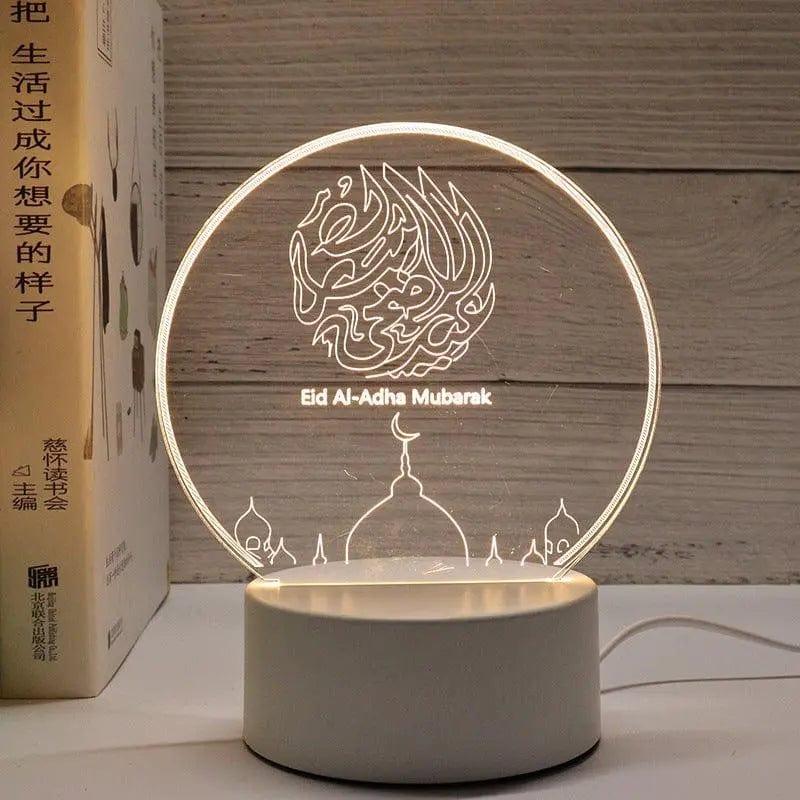 MR012 Ramadan 3D Led Night Light，USB 16 Color Change Remote Control Light - Mariam's Collection