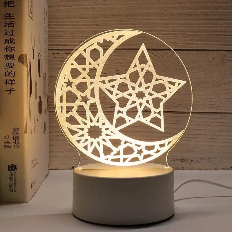 MR012 Ramadan 3D Led Night Light，USB 16 Color Change Remote Control Light - Mariam's Collection