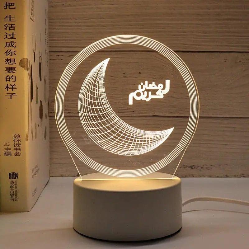 MR012 Ramadan 3D Led Night Light，USB 16 Color Change Remote Control Light - Mariam's Collection