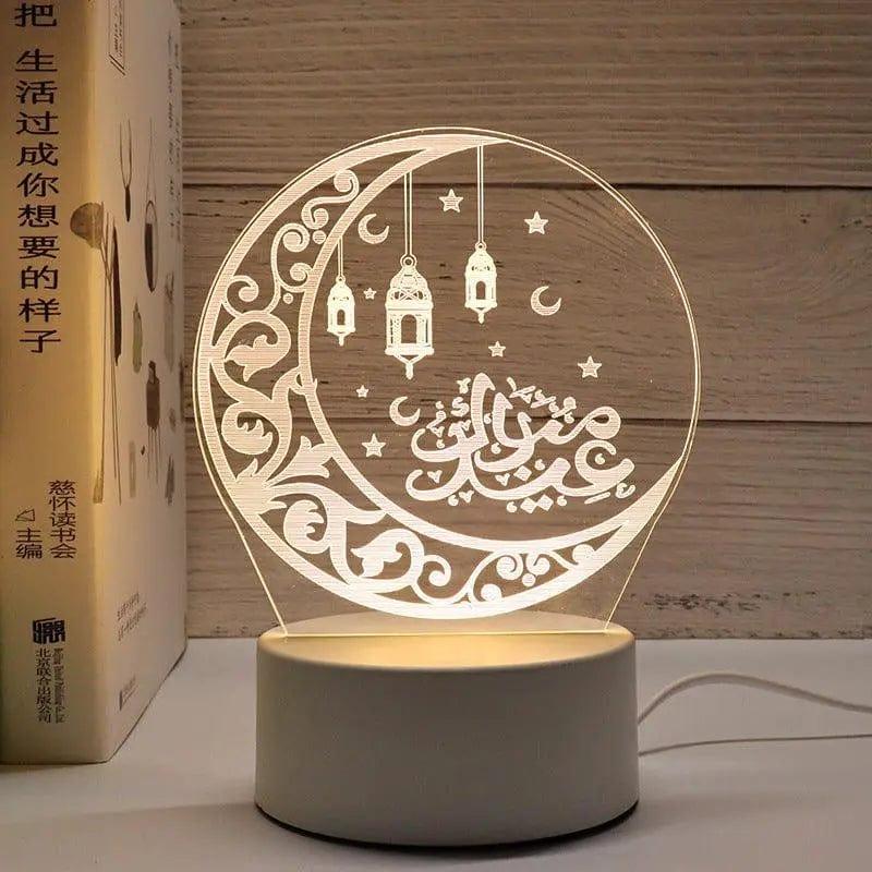 MR012 Ramadan 3D Led Night Light，USB 16 Color Change Remote Control Light - Mariam's Collection