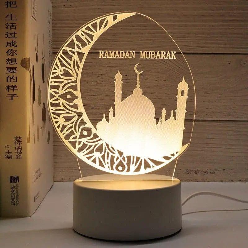 MR012 Ramadan 3D Led Night Light，USB 16 Color Change Remote Control Light - Mariam's Collection