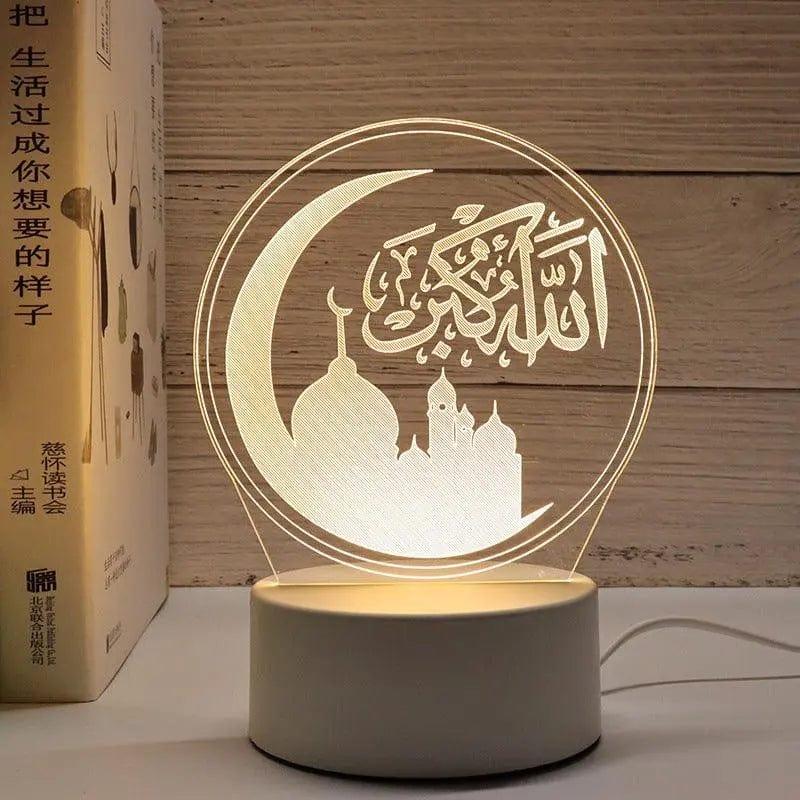 MR012 Ramadan 3D Led Night Light，USB 16 Color Change Remote Control Light - Mariam's Collection