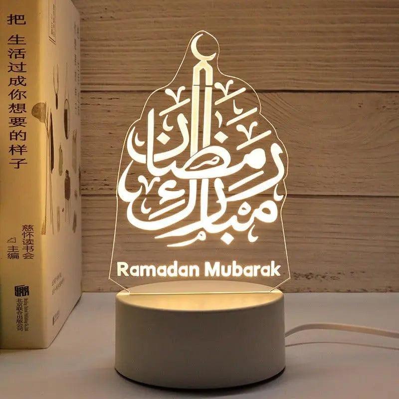 MR012 Ramadan 3D Led Night Light，USB 16 Color Change Remote Control Light - Mariam's Collection