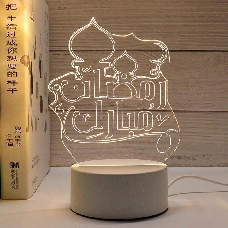 MR012 Ramadan 3D Led Night Light，USB 16 Color Change Remote Control Light - Mariam's Collection