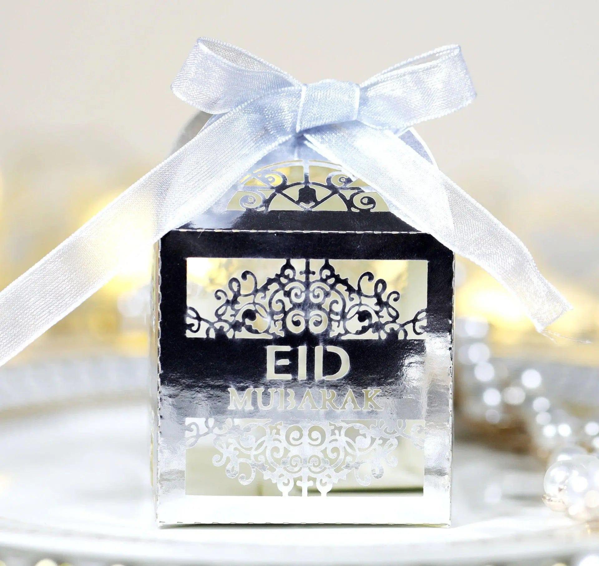 MR018 50 Pcs Happy Eid Mubarak Hollow Candy Box - Mariam's Collection