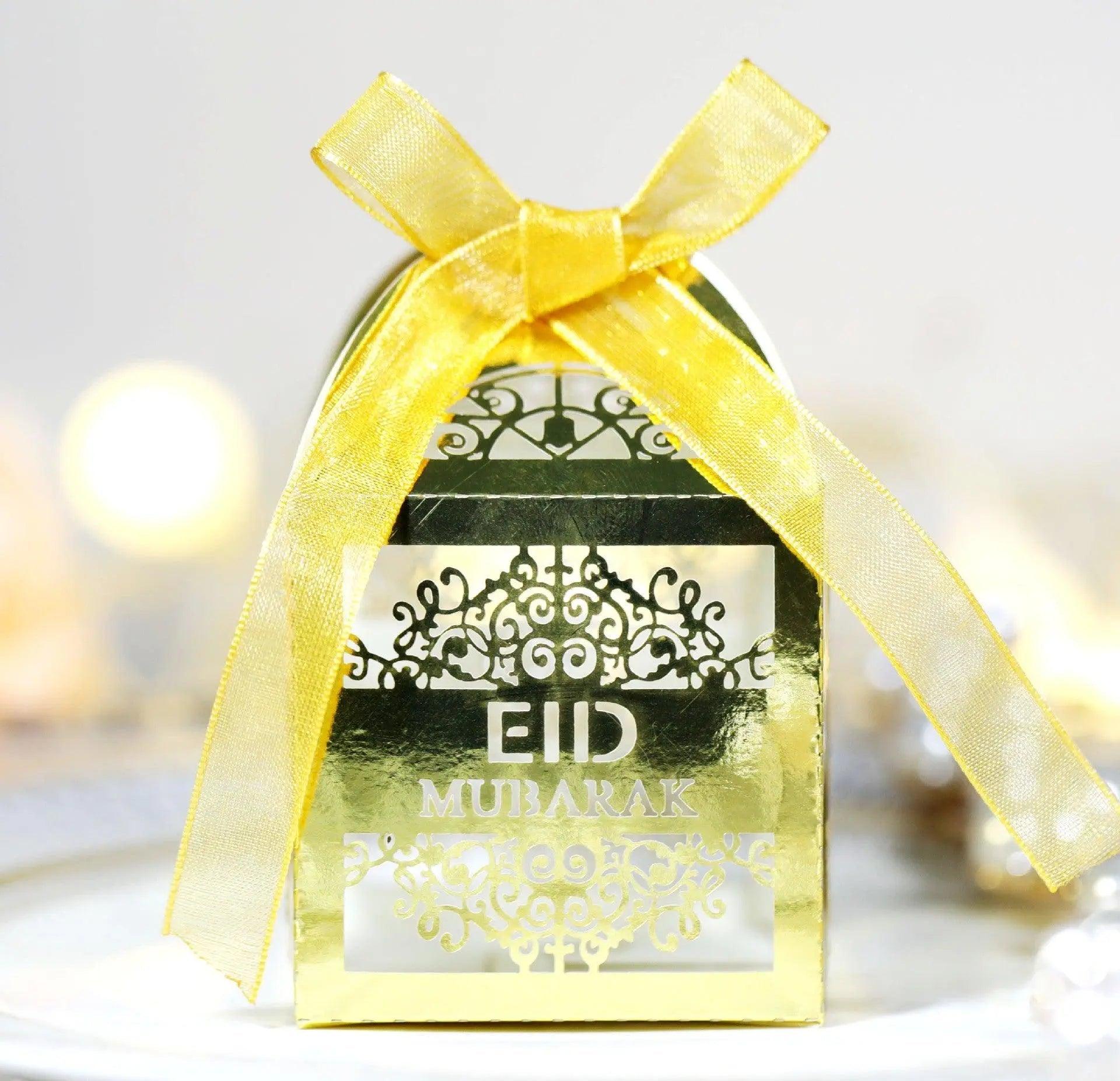 MR018 50 Pcs Happy Eid Mubarak Hollow Candy Box - Mariam's Collection