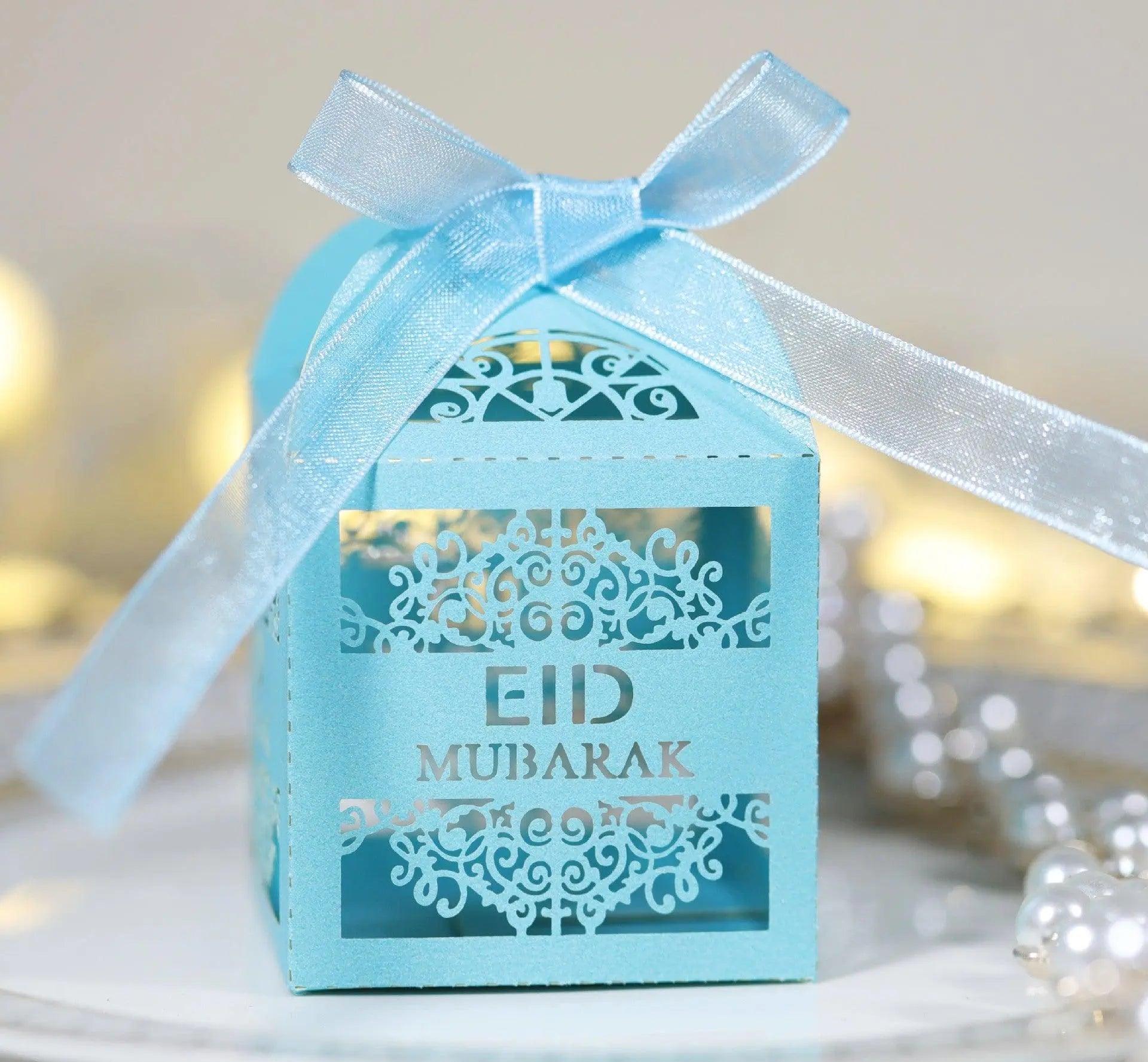 MR018 50 Pcs Happy Eid Mubarak Hollow Candy Box - Mariam's Collection