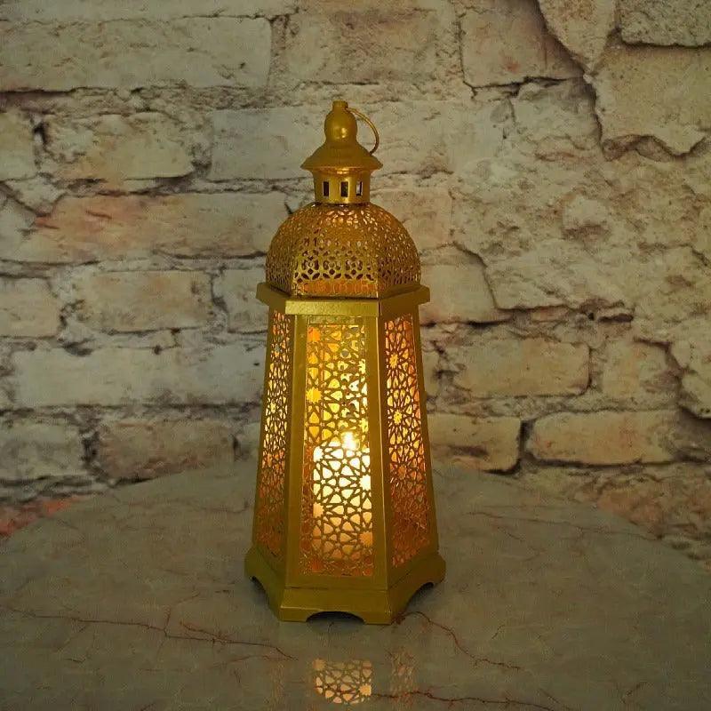 MR025 Gold Candle Holders Candlestick Home Decoration, Moroccan candle holder retro - Mariam's Collection