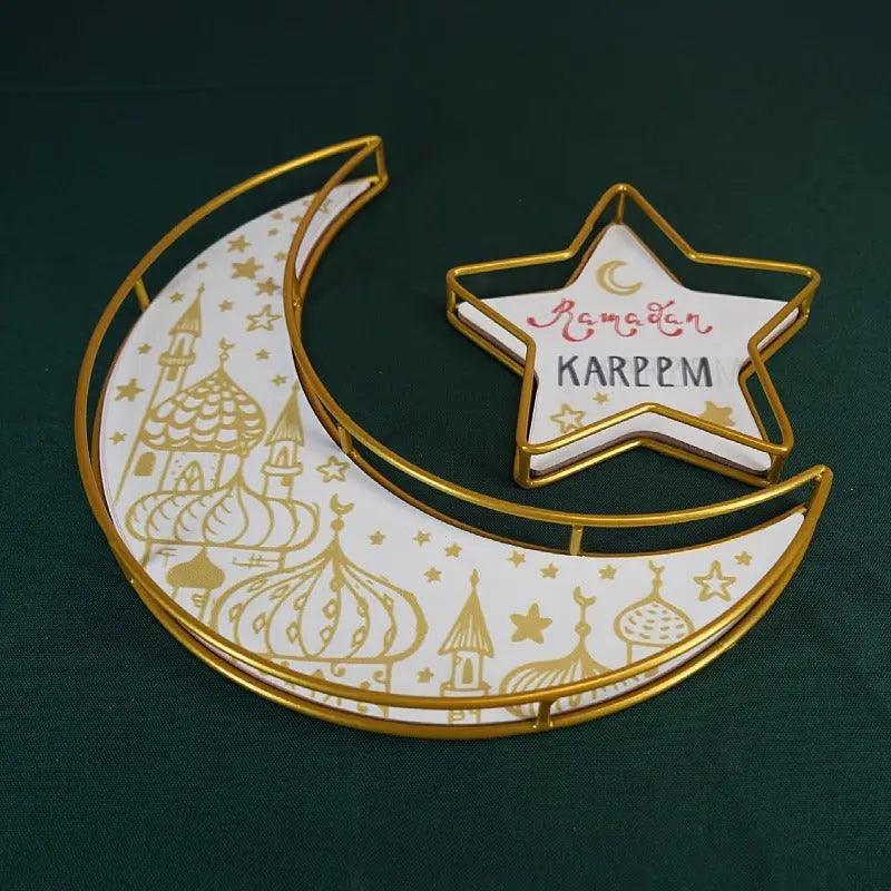 MR029 Ramadan Tray, Iron Festive Moon Tray - Mariam's Collection