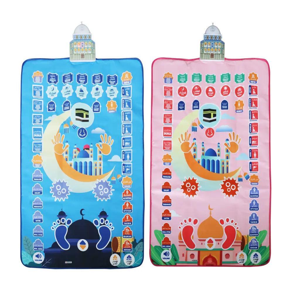 MR032 Electronic Interactive Children Prayer Mat, Islam Kids Educational Prayer Carpet - Mariam's Collection