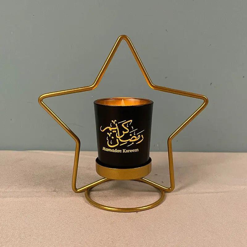 MR041 iron candlestick moon star lamp, ramadan decoration - Mariam's Collection