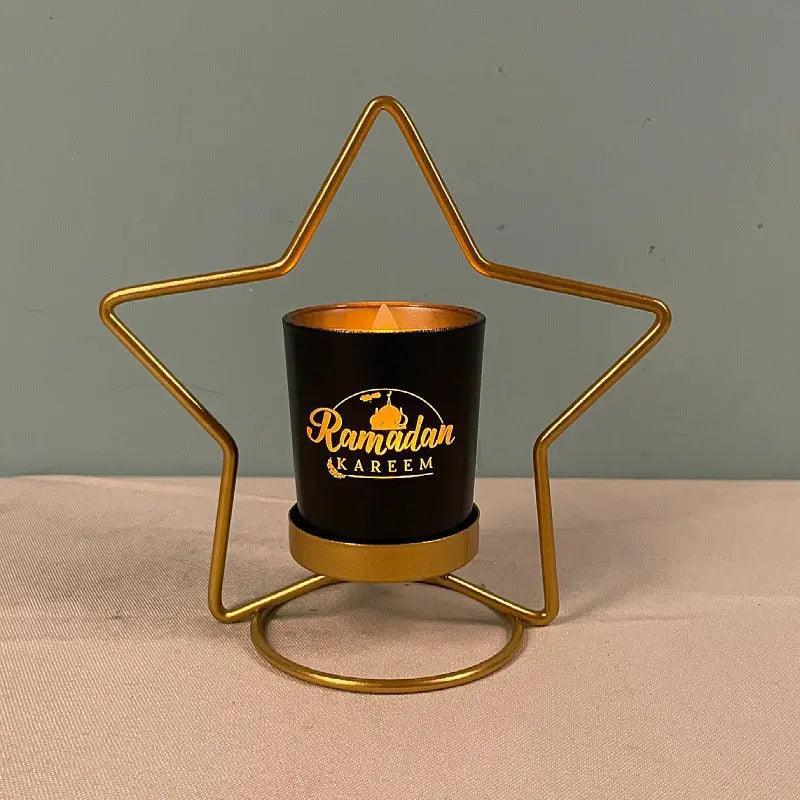 MR041 iron candlestick moon star lamp, ramadan decoration - Mariam's Collection