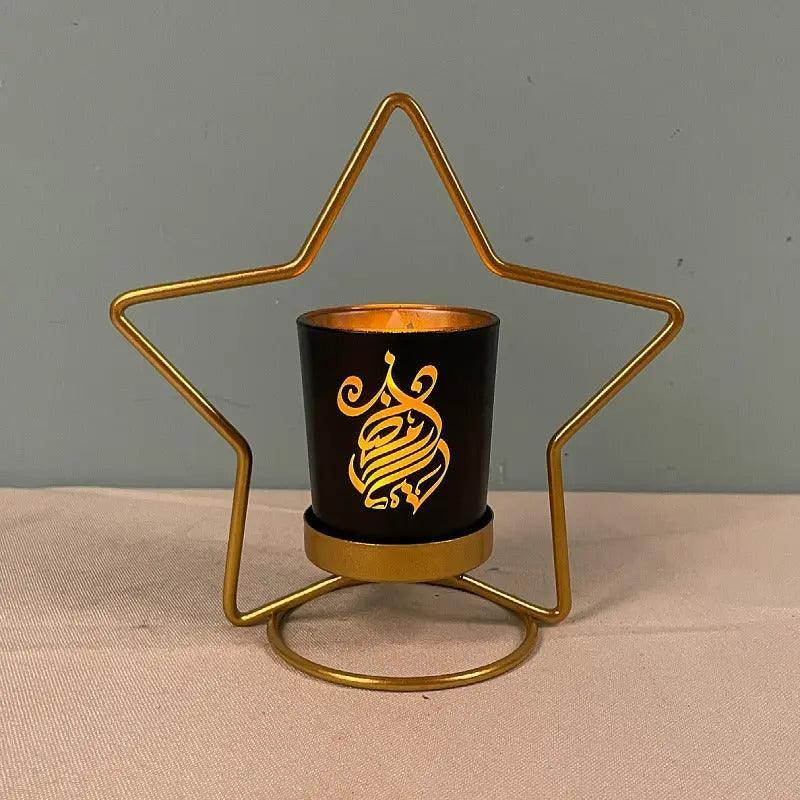 MR041 iron candlestick moon star lamp, ramadan decoration - Mariam's Collection