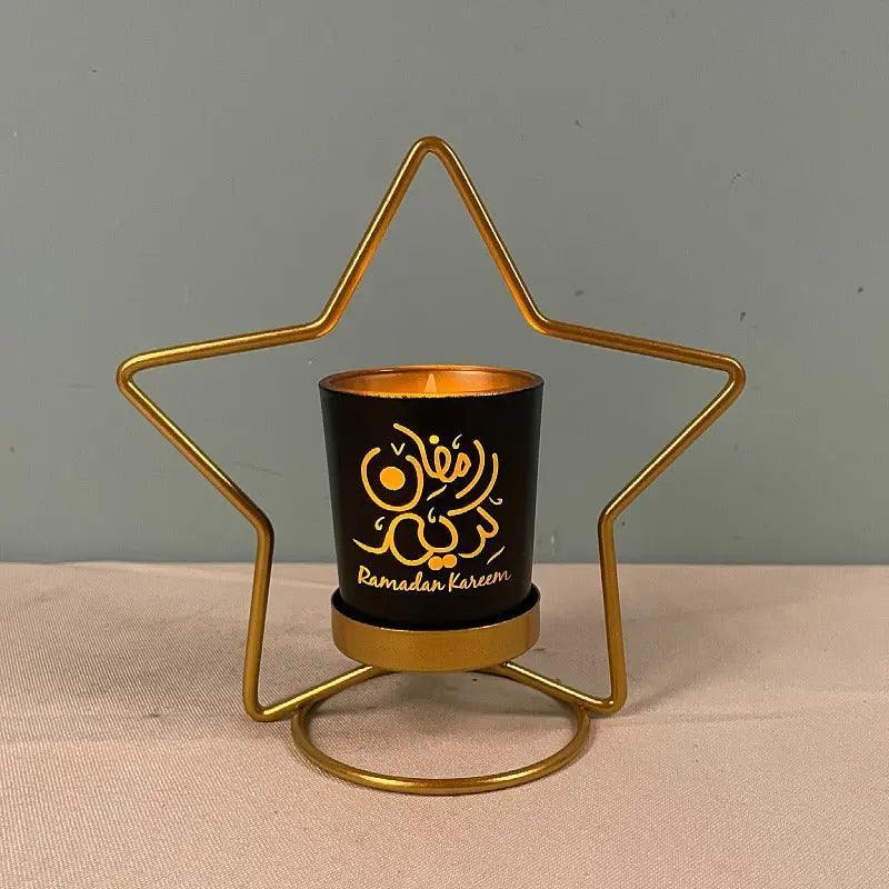 MR041 iron candlestick moon star lamp, ramadan decoration - Mariam's Collection