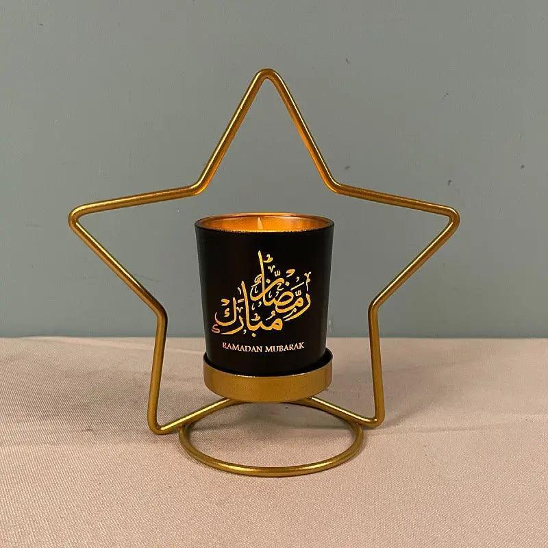 MR041 iron candlestick moon star lamp, ramadan decoration - Mariam's Collection