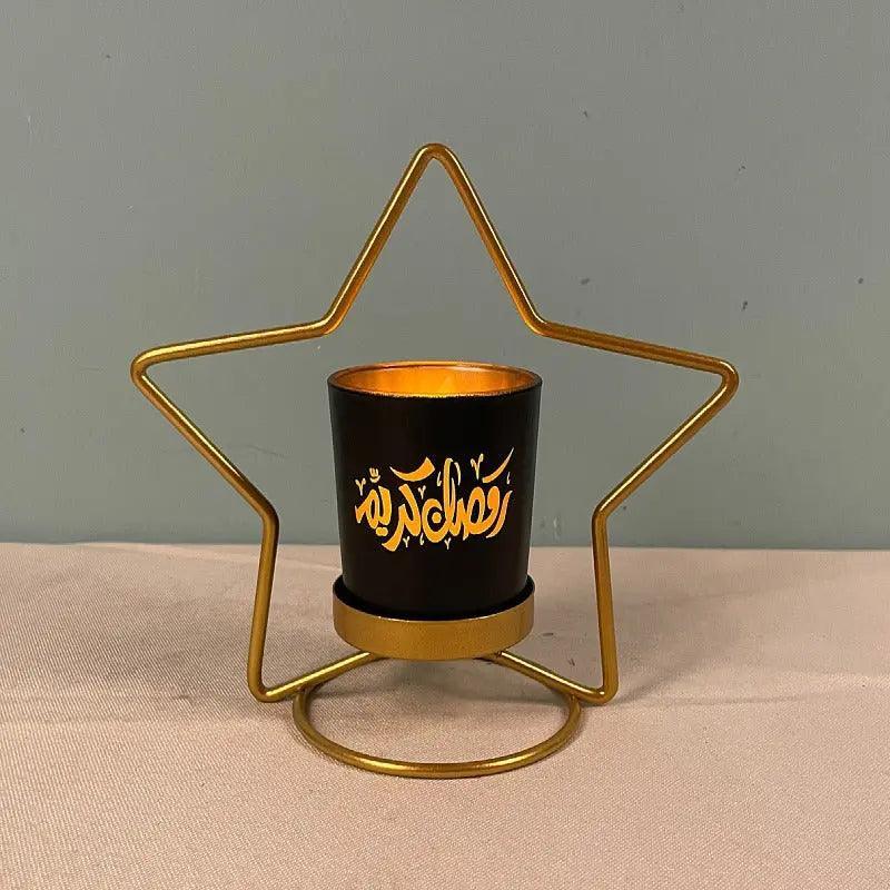 MR041 iron candlestick moon star lamp, ramadan decoration - Mariam's Collection