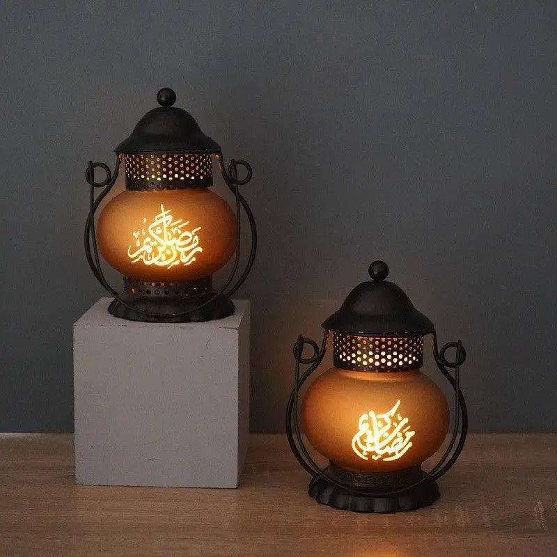 MR043 EID MUBARAK Ramadan Led Iron Lantern - Mariam's Collection