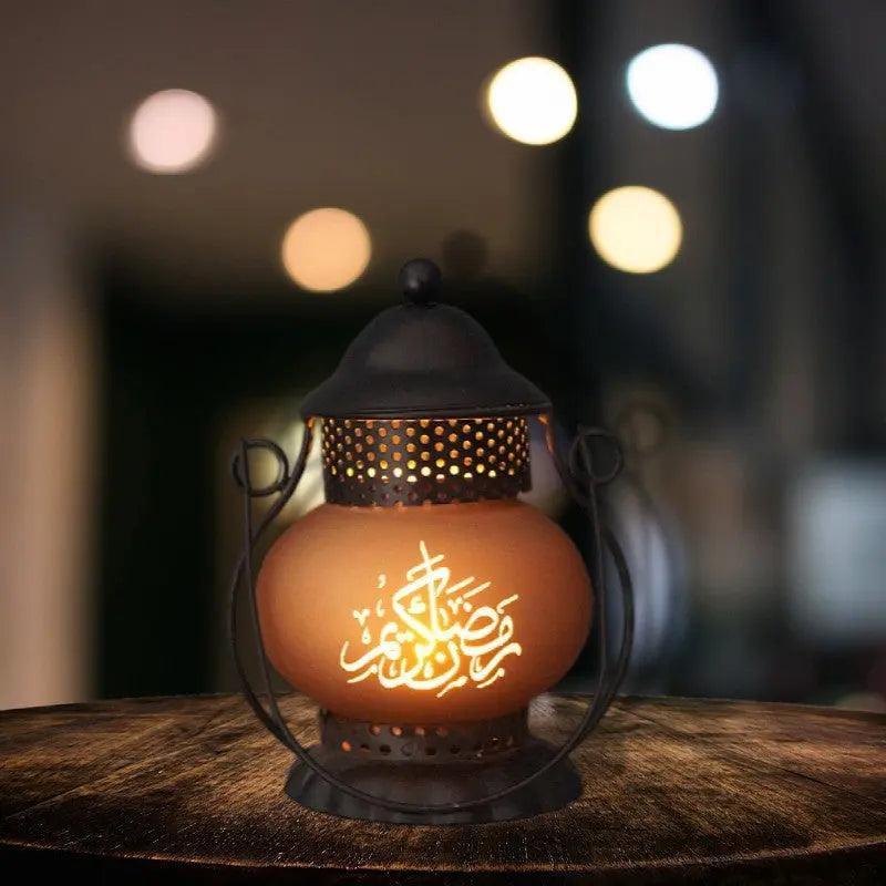 MR043 EID MUBARAK Ramadan Led Iron Lantern - Mariam's Collection