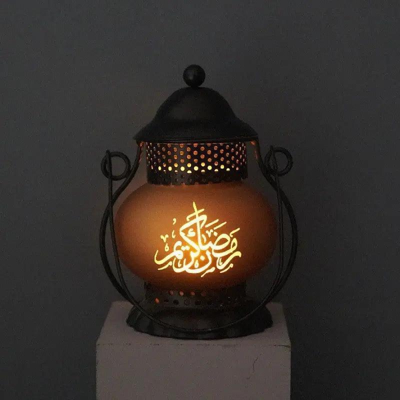 MR043 EID MUBARAK Ramadan Led Iron Lantern - Mariam's Collection