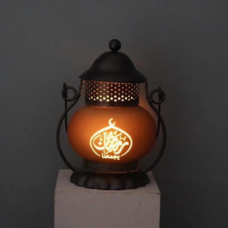 MR043 EID MUBARAK Ramadan Led Iron Lantern - Mariam's Collection