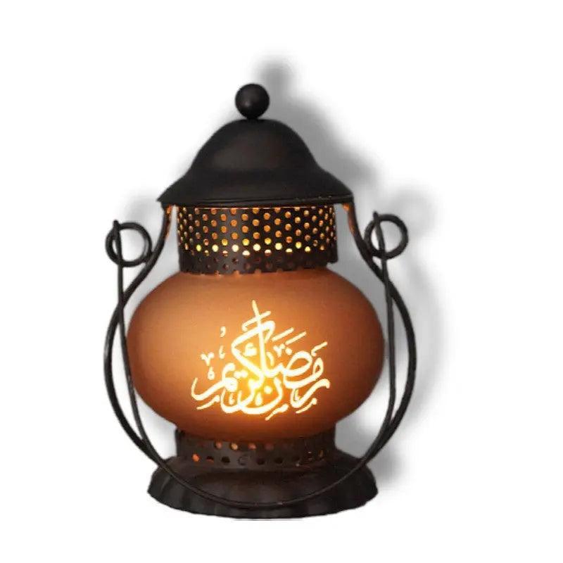 MR043 EID MUBARAK Ramadan Led Iron Lantern - Mariam's Collection