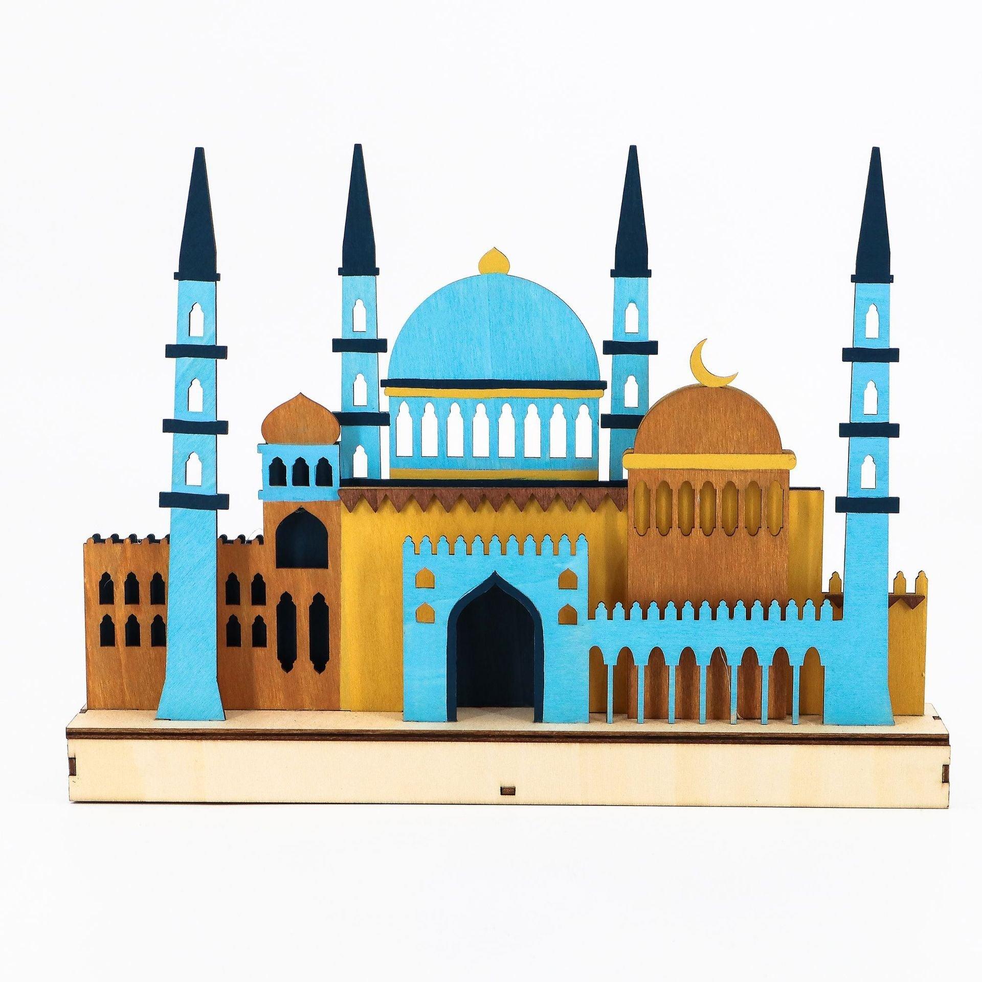 MR059 Wooden LED MASJID Shape Atmosphere Light - Mariam's Collection