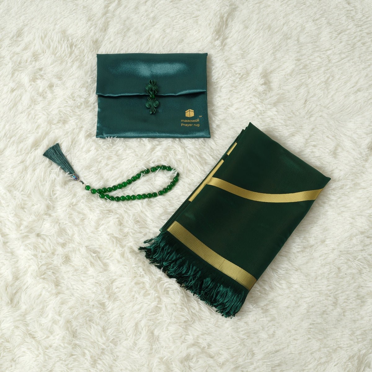 MR065 Eco - Friendly New Luxury Prayer Mat and Tasbeeh Set - Mariam's Collection