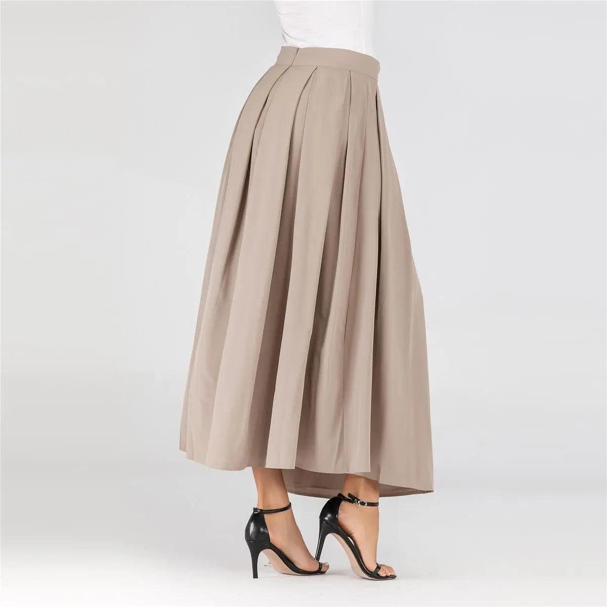 MS001 High Waist Midi Long Plain Skirt - Mariam's Collection