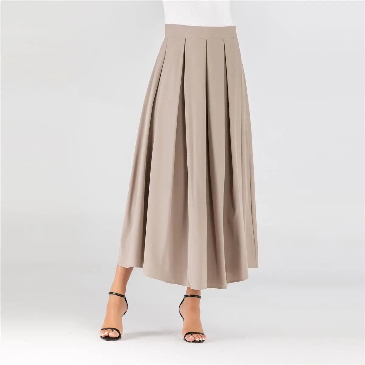 MS001 High Waist Midi Long Plain Skirt - Mariam's Collection