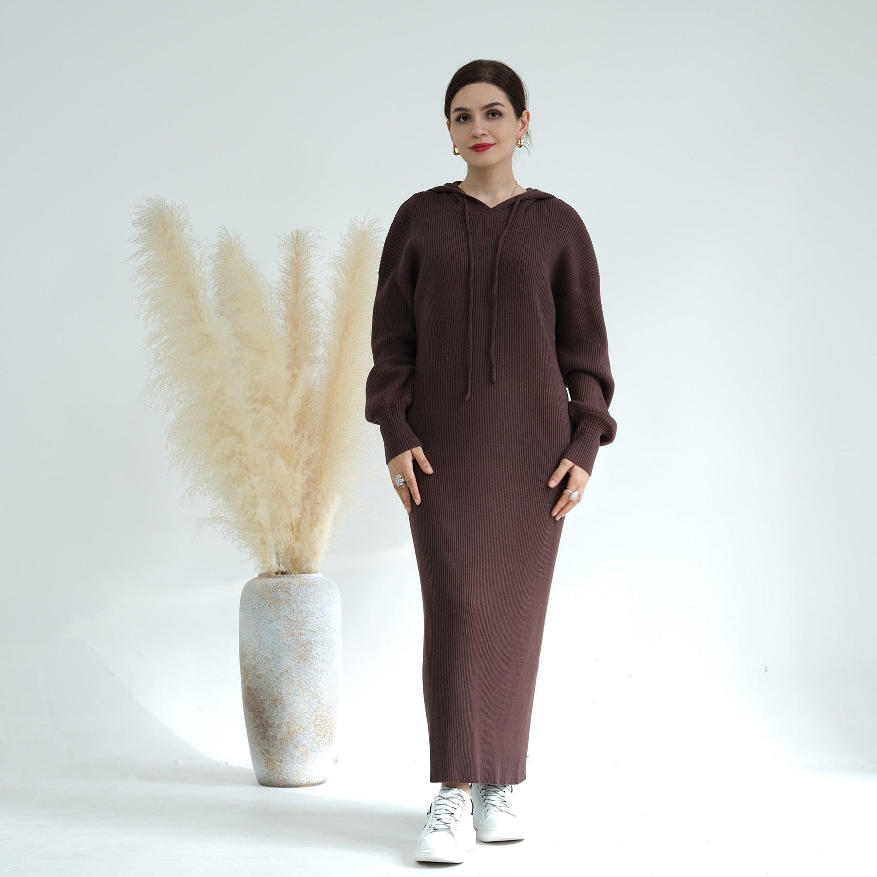 MS027 Winter Thickened Knit Loose Sweater Dress - Mariam's Collection