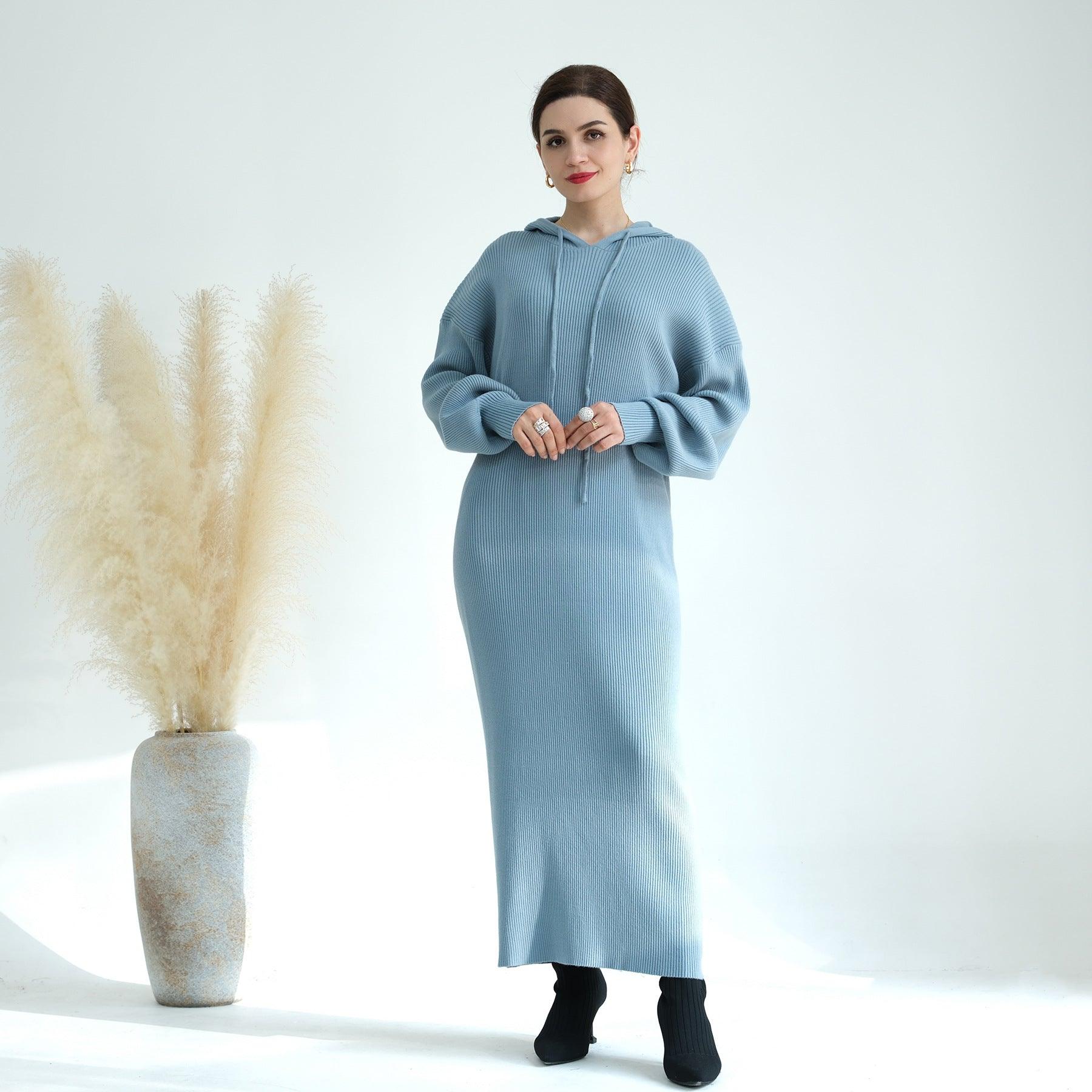 MS027 Winter Thickened Knit Loose Sweater Dress - Mariam's Collection