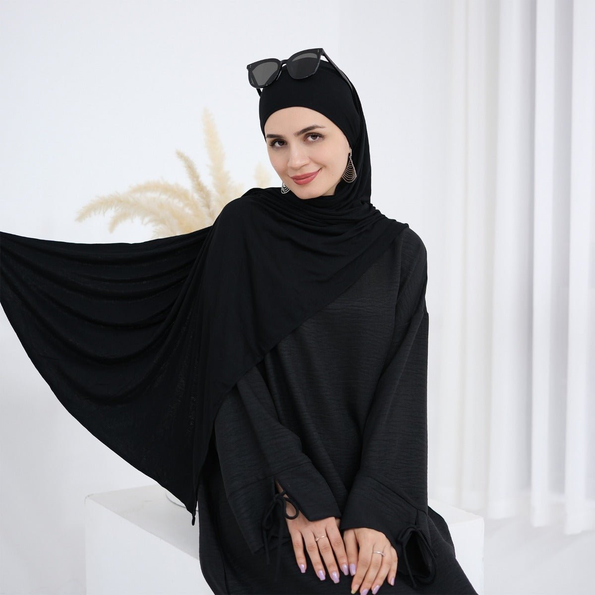 Muslim Women's Everyday Essential Modal Cotton Headscarf | Earth - Tone Solid Color Hijab with Stretch Comfort(MH122) - Mariam's Collection