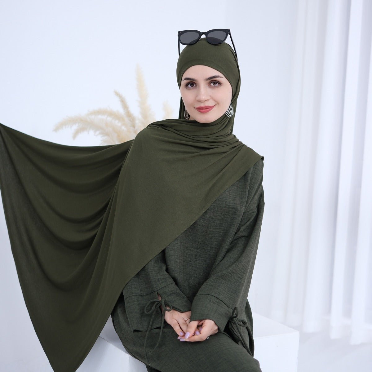 Muslim Women's Everyday Essential Modal Cotton Headscarf | Earth - Tone Solid Color Hijab with Stretch Comfort(MH122) - Mariam's Collection