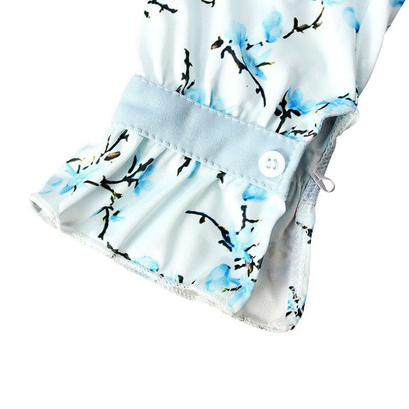 Muslimah Girls Blue Floral Dress & Khimar Set (MKG027) - Mariam's Collection