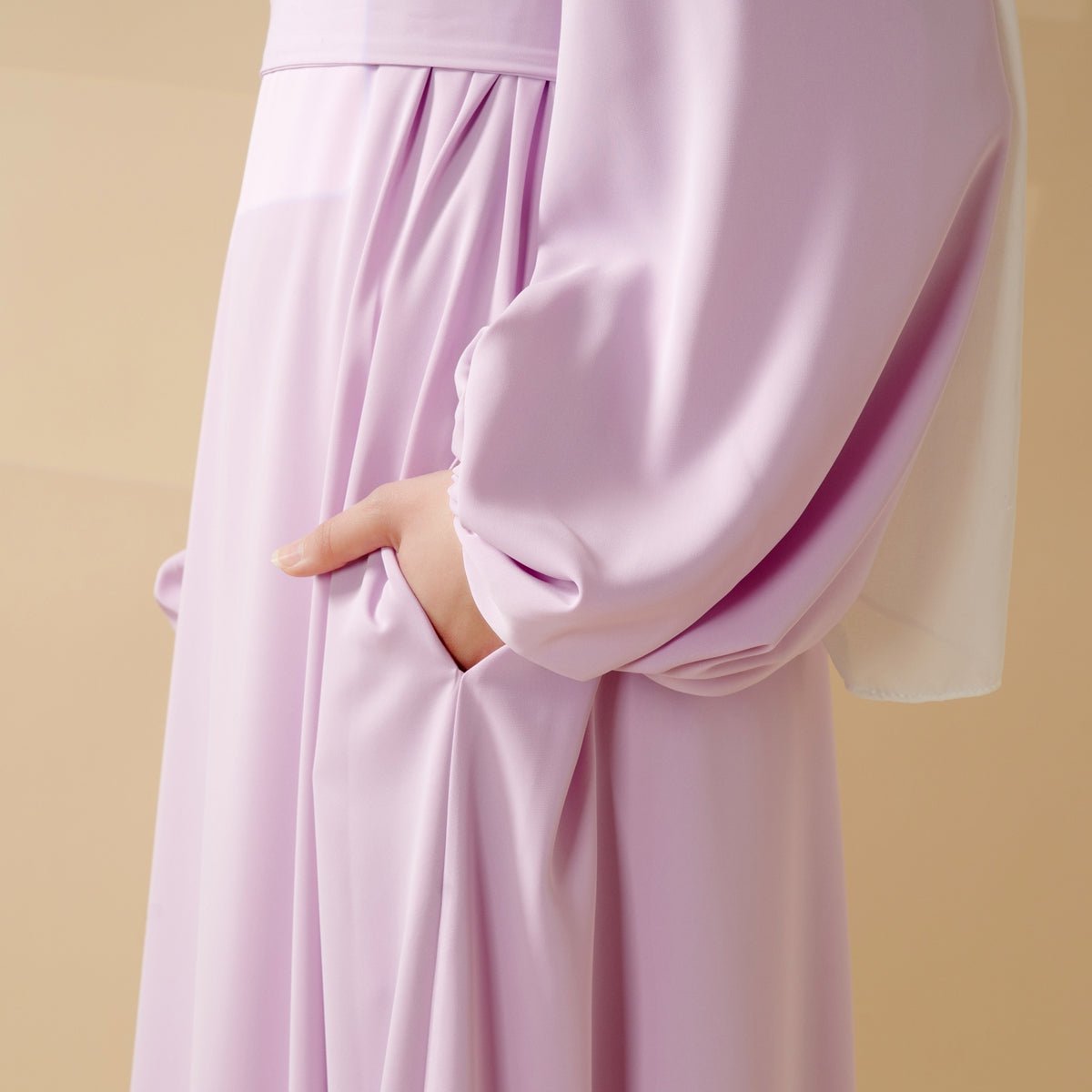 Must - Have Candy Color Essential Pleated Dress Basic Abaya (MA142) - Mariam's Collection